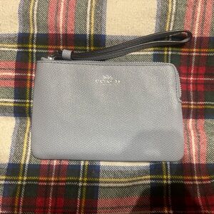 COACH light blue small wristlet